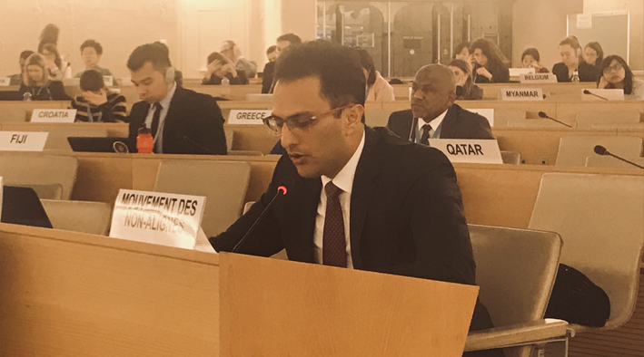 Azerbaijan delivered a statement on behalf of the Non-Aligned Movement during the Second Intersessional Meeting for dialogue and cooperation on Human Rights and the 2030 Agenda for Sustainable Development